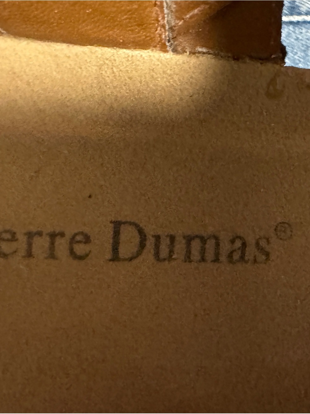 Pierre Dumas Tan Brown Leather Wedge Sandals - Picture 2 of 7